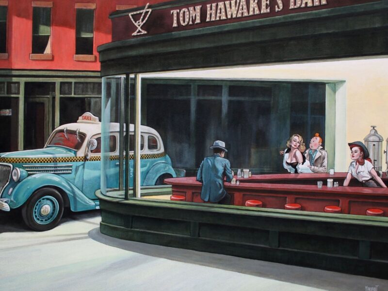 Hopper rivisitato da Marabout con Tintin