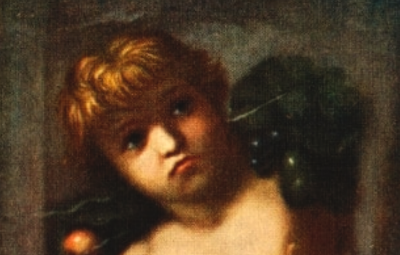 Particolare del Putto reggifestone dell'Accademia di San Luca