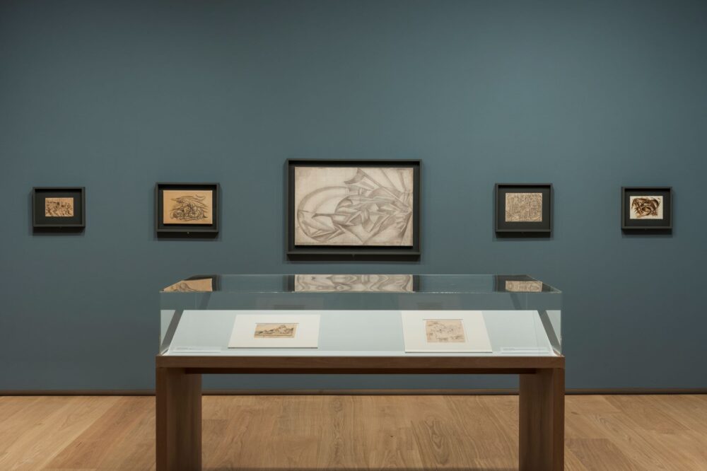 Installation view of “Silent Revolutions: Italian Drawings from the Twentieth Century” at the Menil Drawing Institute, The Menil Collection, Houston. Photo: Paul Hester. 