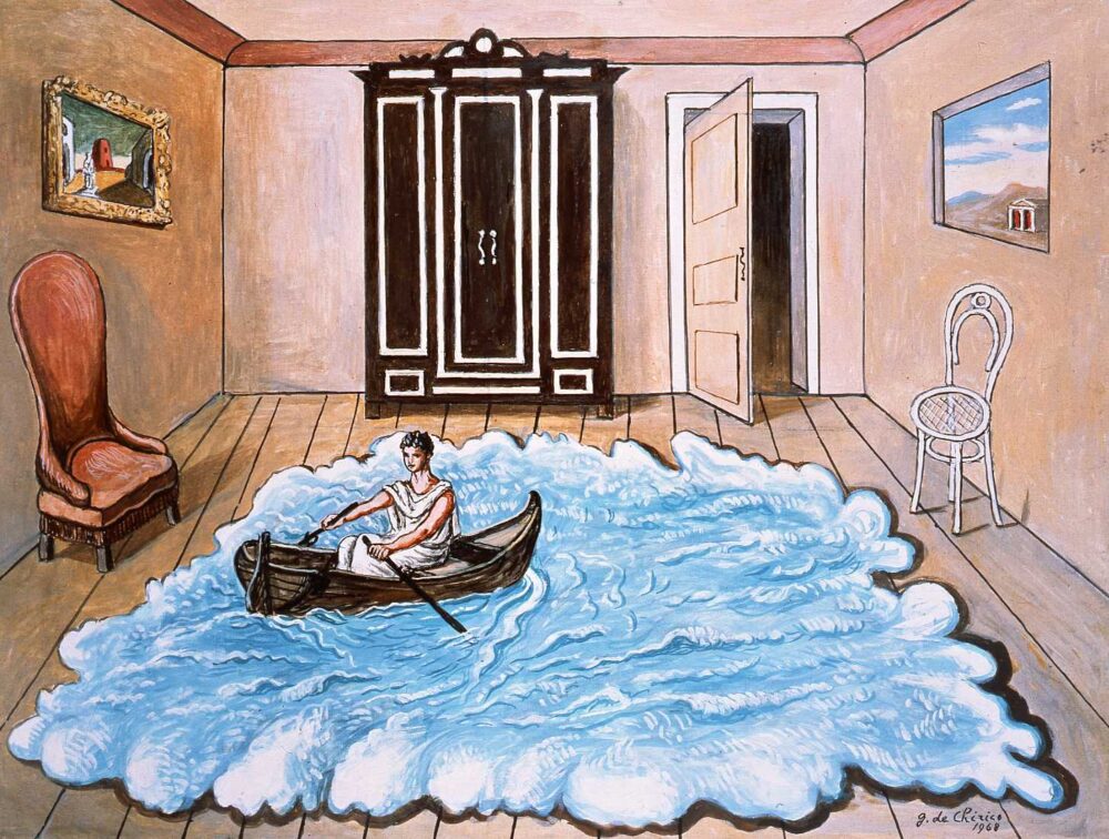 Ritorno di Ulisse, 1968, olio su tela, cm. 59,5 x 80, Fondazione Giorgio e Isa de Chirico, Roma