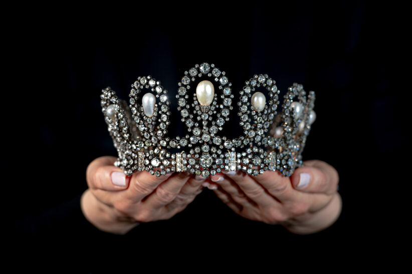 Royal Tiara in natural pearl and diamonds - Sotheby's Geneva 11 May - $1-1 (credit: Sotheby’s)