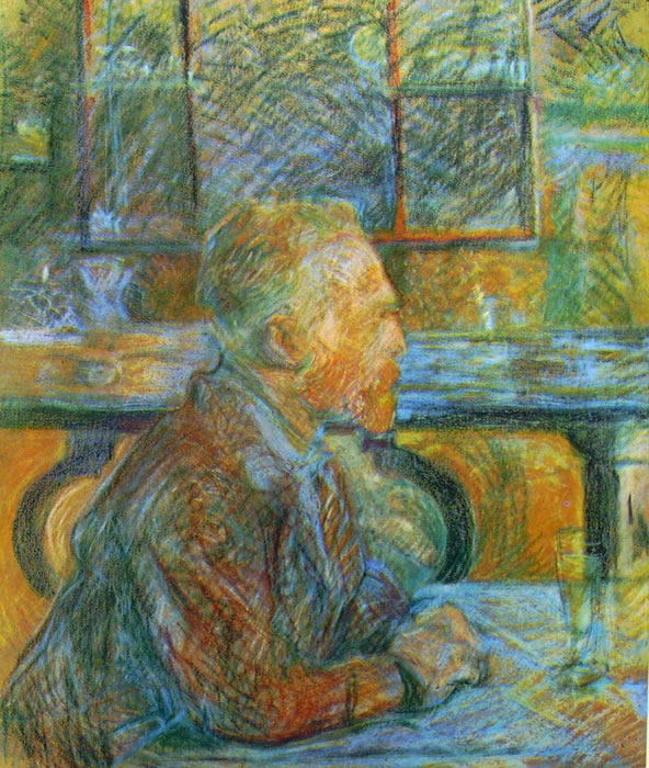 Toulouse-Lautrec, Ritratto di Van Gogh, cm. 54 x 45, Sedelijk Museum, Amsterdam.