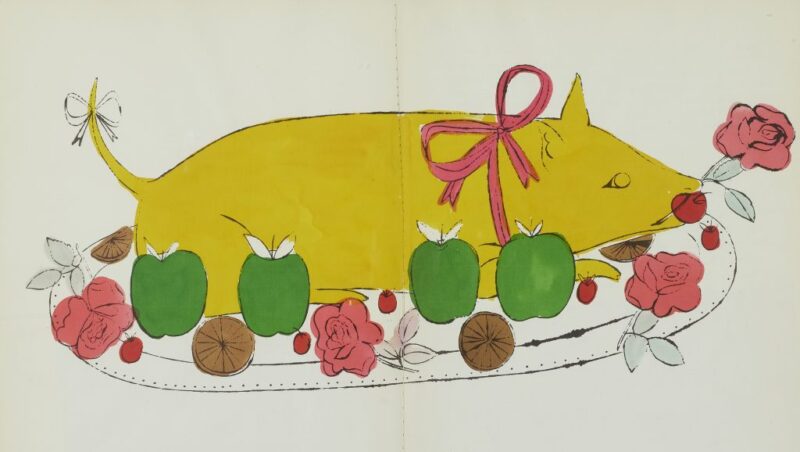 Andy Warhol and Suzie Frankfurt, Wild Raspberries (1959), recipe for "Piglet." Photo courtesy of Bonhams New York.