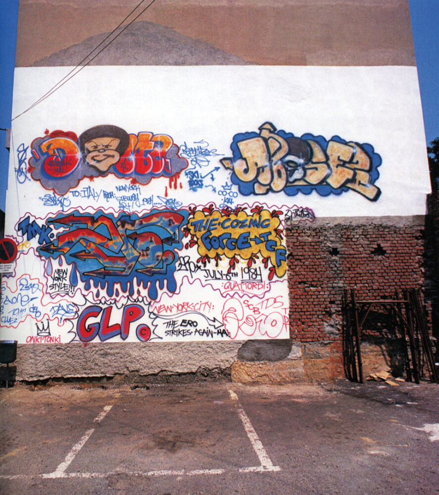 Il muro appena realizzato nel 1984 da Phase 2, Delta 2 ed Ero