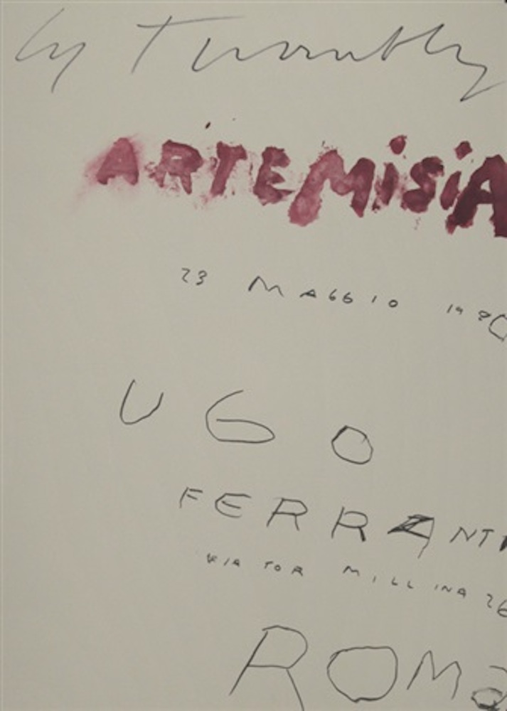 Cy Twombly, copertina Artemisia Gentileschi, Galleria Ferranti, Roma, 1980