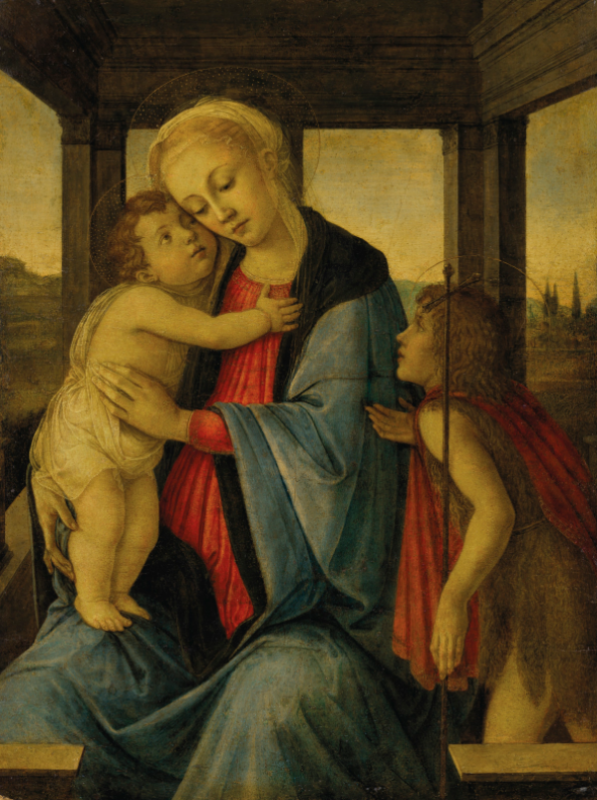 Sandro Botticelli, The Madonna and Child with the infant Saint John the Baptist. CHRISTIE'S 