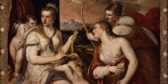 Tiziano Vecellio, Venere che benda Amore, olio su tela,Galleria Borghese © Galleria Borghese