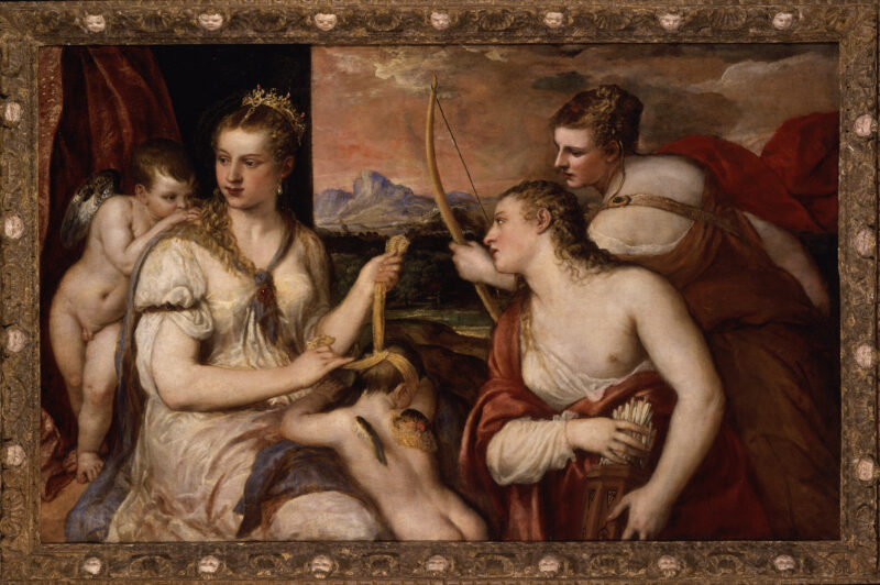 Tiziano Vecellio, Venere che benda Amore, olio su tela,Galleria Borghese © Galleria Borghese