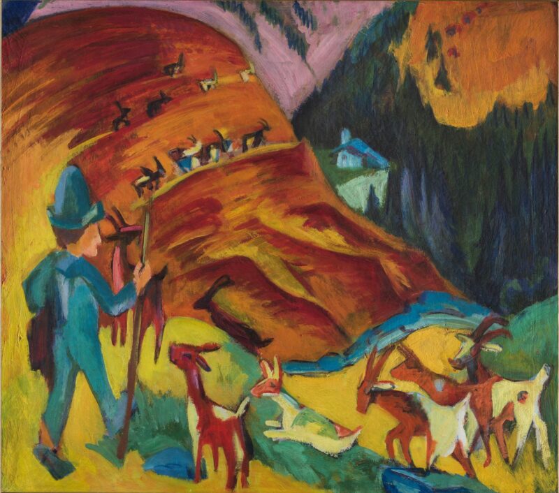 Ernst Ludwig Kirchner Heimkehrende Ziegenherde, 1920 (Gregge di capre che torna a casa) Olio su tela 80 x 90.5 cm Fondazione Gabriele e Anna Braglia, Lugano Ph. Roberto Pellegrini