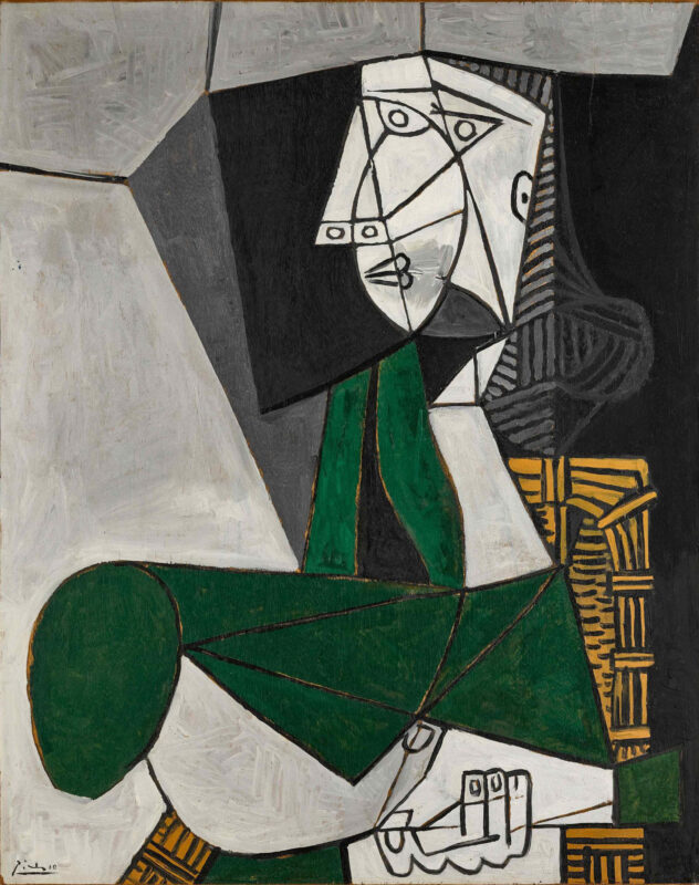 Pablo Picasso, Femme assise en costume vert. SOTHEBY'S