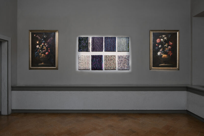 Joel Andrianomearisoa Sentimental Garden, serie 1, 2019 Tessile, 50 × 40 cm Courtesy Primo Marella Gallery e l’artista