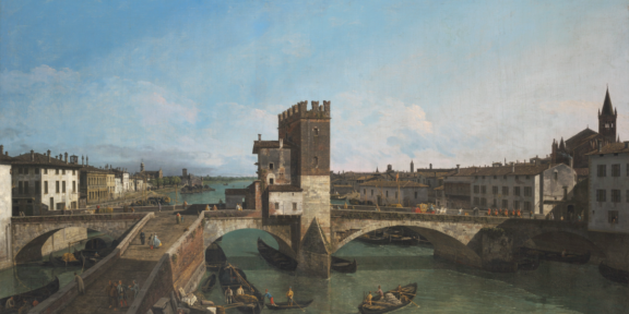 Bernardo Bellotto, Veduta di Verona con il Ponte delle Navi, ca. 1745-47