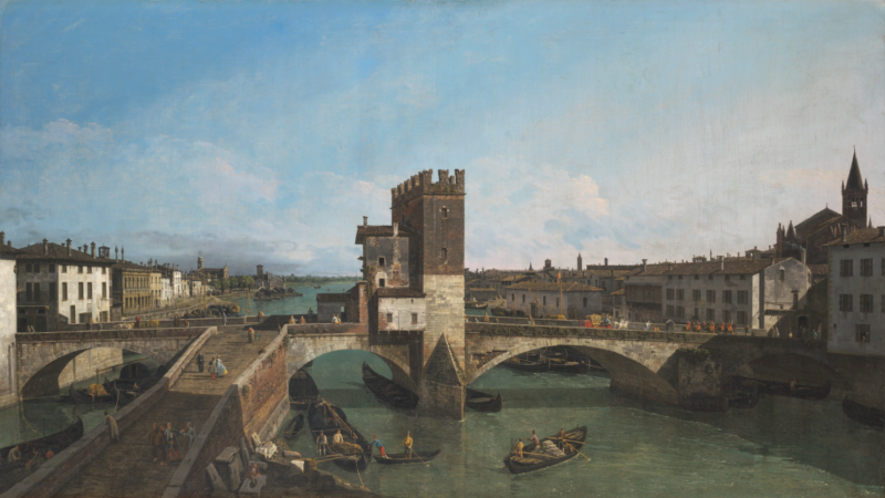 Bernardo Bellotto, Veduta di Verona con il Ponte delle Navi, ca. 1745-47