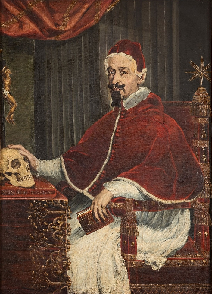 Guido Ubaldo Abbatini, Papa Alessandro VII con teschio del Bernini, 1655-56 © Collezione d’arte del Sovrano Ordine di Malta, Roma (foto Nicusor Floroaica)