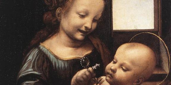 Particolare della Madonna Benois, di Leonardo