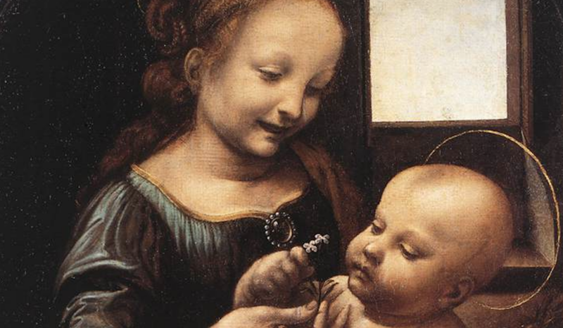 Particolare della Madonna Benois, di Leonardo