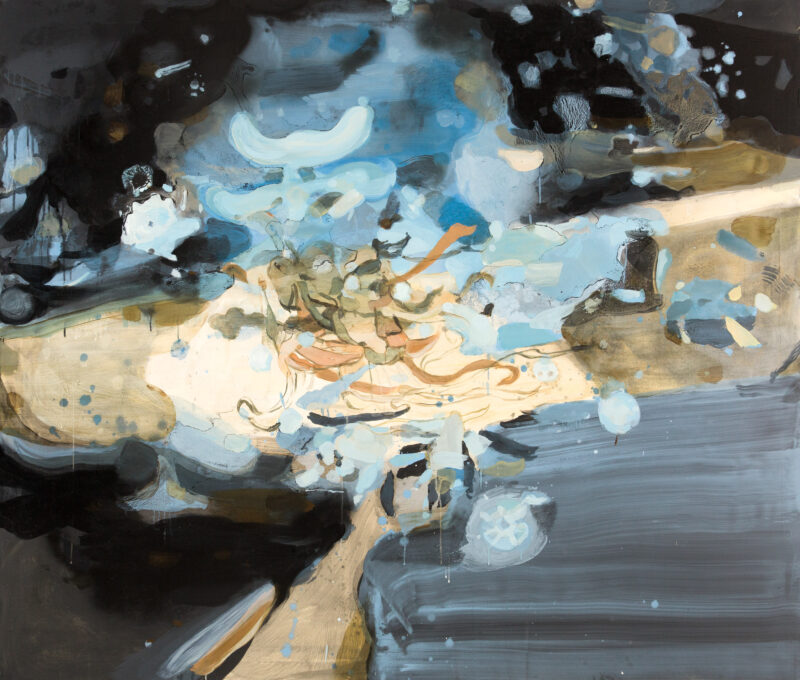 The Goddess of the Luo river(Black), 2020, tecnica mista su tela, 170 ×200 cm