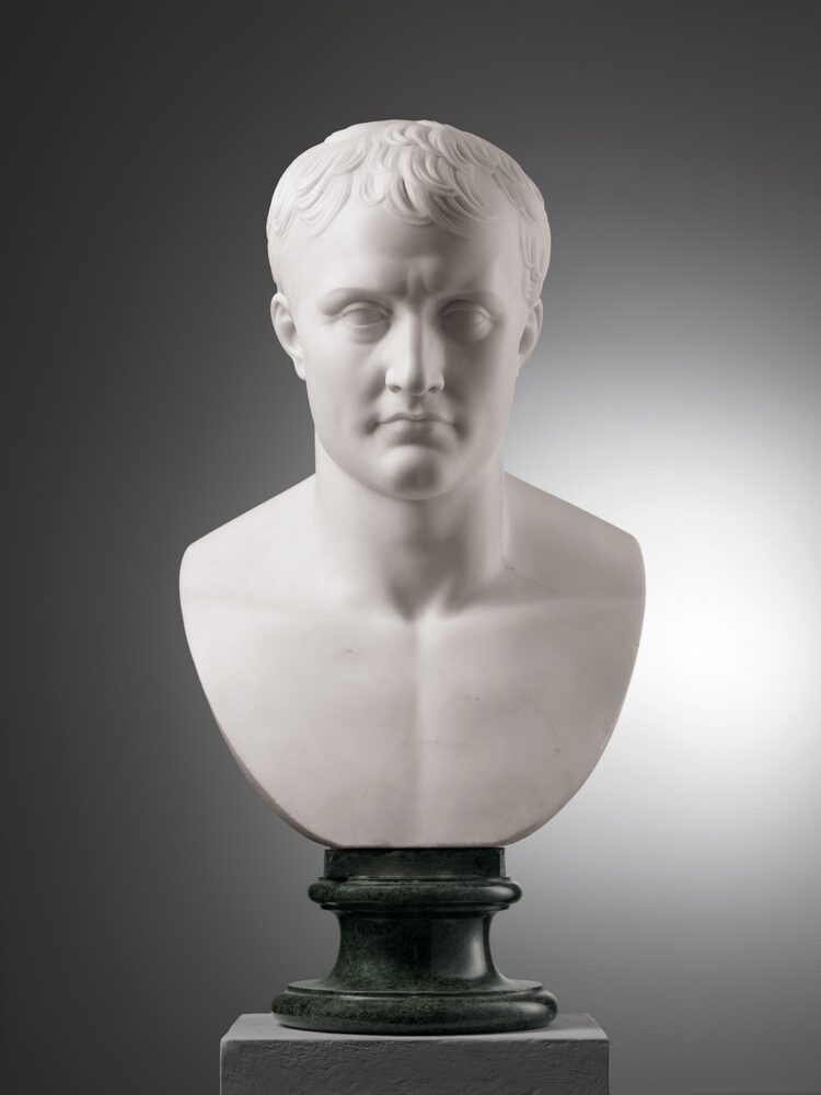 Lorenzo Bartolini (Savignano, Prato, 1777 – Firenze, 1850), Busto di Napoleone Marmo, 60 × 40 × 31 cm(altezza con peduccio 74 cm)