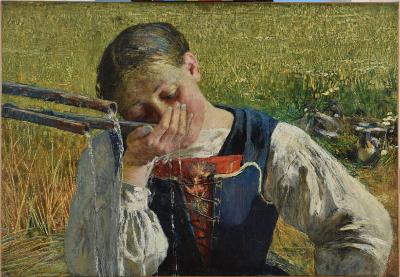 Giovanni Segantini, Costume grigionese, (1887), olio su tela, 54.5 x 78.5 cm, deposito presso il Museo Segantini di St. Moritz, proprietà della Otto Fischbacher Giovanni Segantini Stiftung.