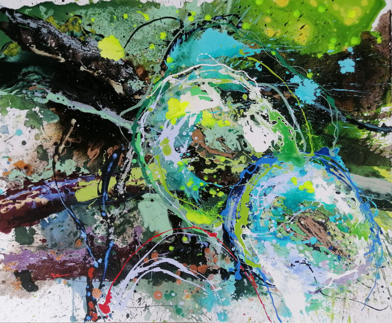 C. Lefter, La schiuma del tempo, smalto su tela, 120X100, 2021