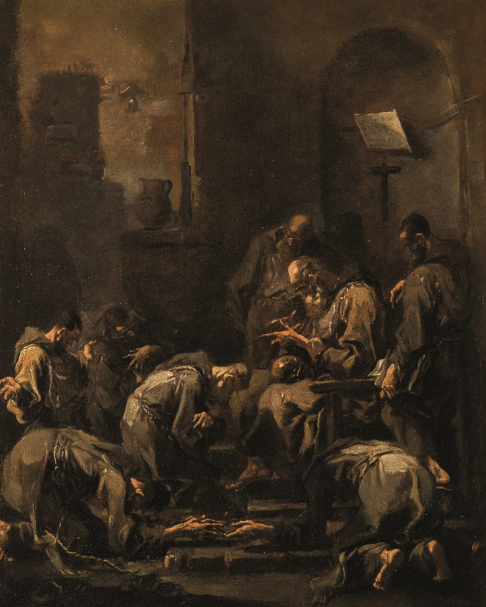Contrizione di monaci davanti al confessore di Alessandro Magnasco (Genova, 1667 - 1749) (lotto 421, stima 50.000 – 80.000 euro) 