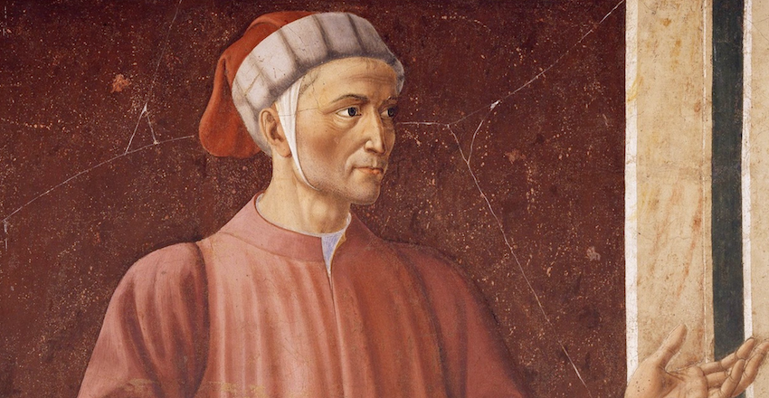 Particolare del ritratto di Dante di Andrea del Castagno