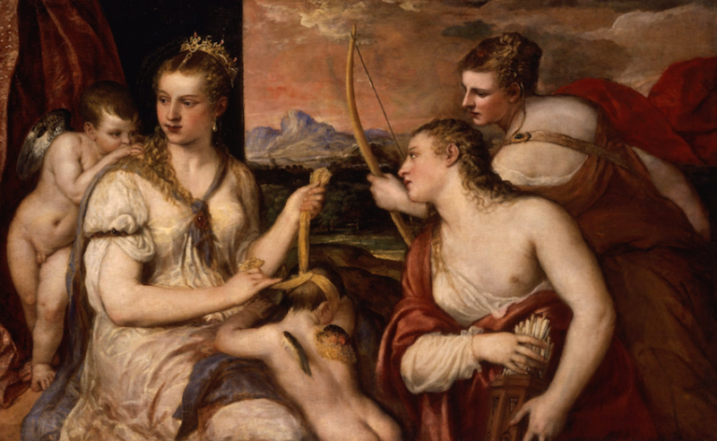 Tiziano, Venere che benda Amore