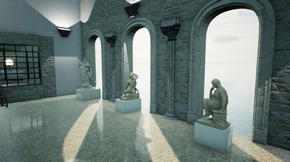 La stessa sala del Museo Maricel trasposta nella realtà virtuale.