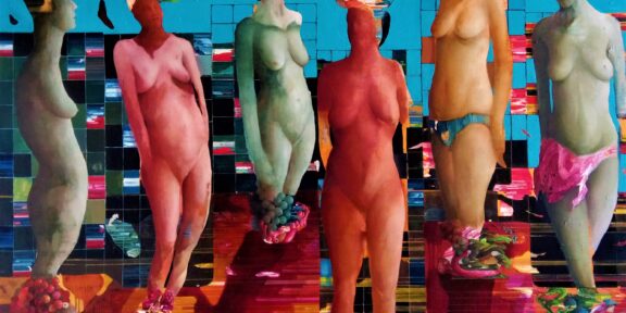 Chiara Sorgato_Capo-corpo-conseguenza, olio su tela 135x165 cm, 2020