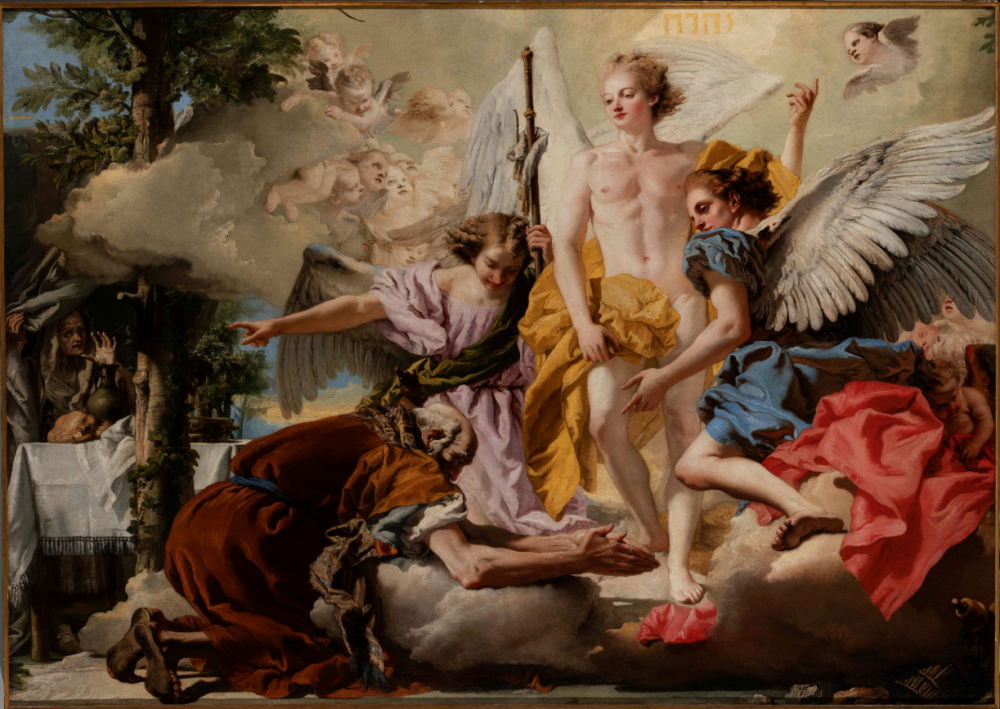 G iandomenico Tiepolo, Apparizione dei tre angeli ad Abramo , 1773, cat. 834, © G.A.VE Archivio fotografico, – "su concessione del Ministero della Cultura - Gallerie dell’Accademia di Venezia"