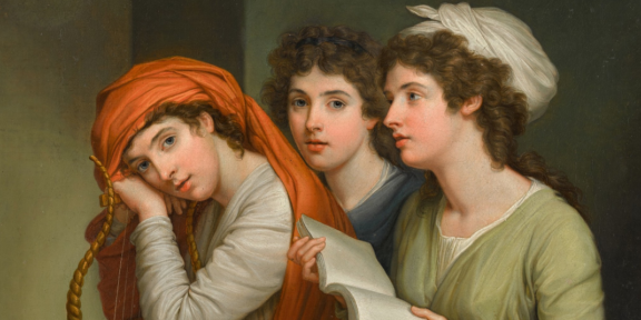 Hugh Douglas Hamilton, Triple portrait of Emma, Lady Hamilton as three Muses. Venduto a