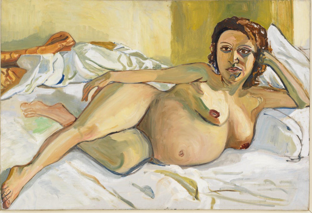 Alice Neel María incinta ( Maria incinta ), 1964 Olio su tela 81,3 × 119,4 cm Collezione privata © The Estate of Alice Neel, Bilbao, 2021