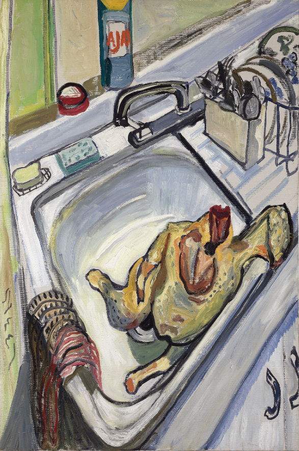 Alice Neel Thanksgiving ( Ringraziamento ) , 1965 Olio su tela 76,2 × 86,4 cm The Brand Family Collection © The Estate of Alice Neel, Bilbao, 2021