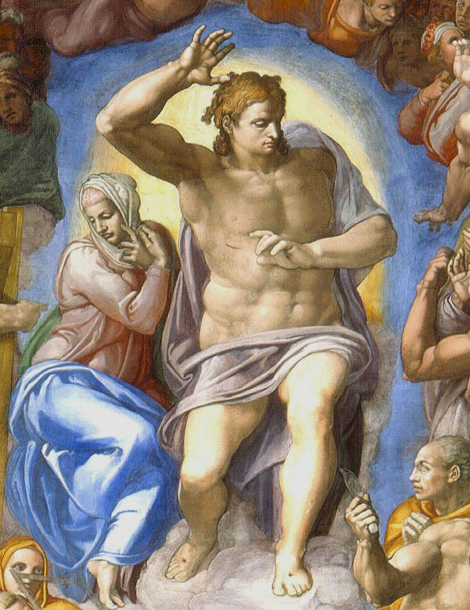 Michelangelo, dettaglio del Giudizio Universale, Cappella Sistina, Città del Vaticano