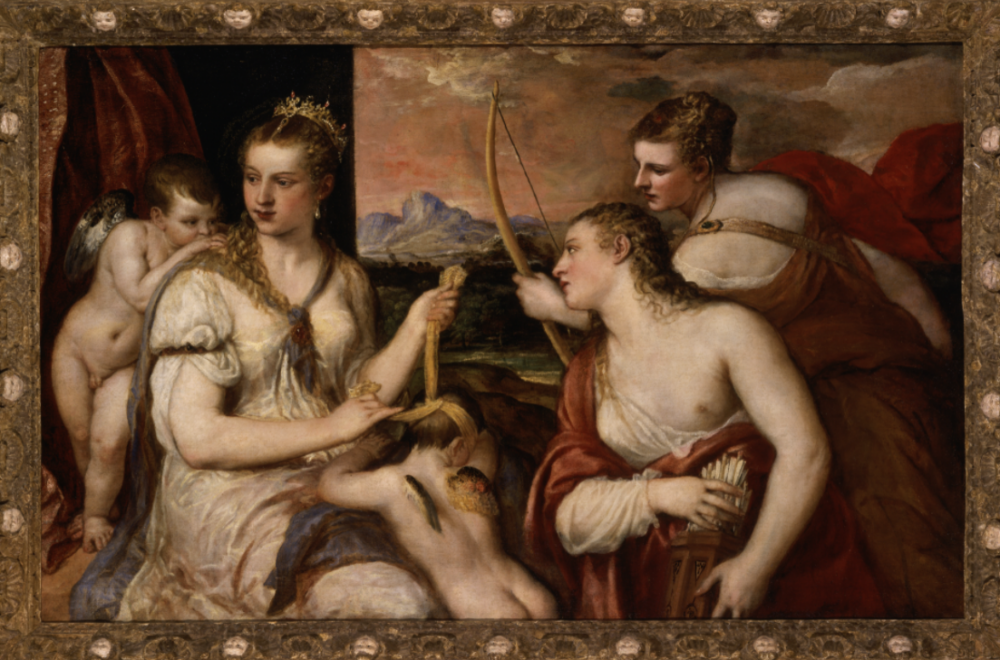 Tiziano Venere benda Amore 1560 - 1565? olio su tela, 118x185 cm Roma, Galleria Borghes
