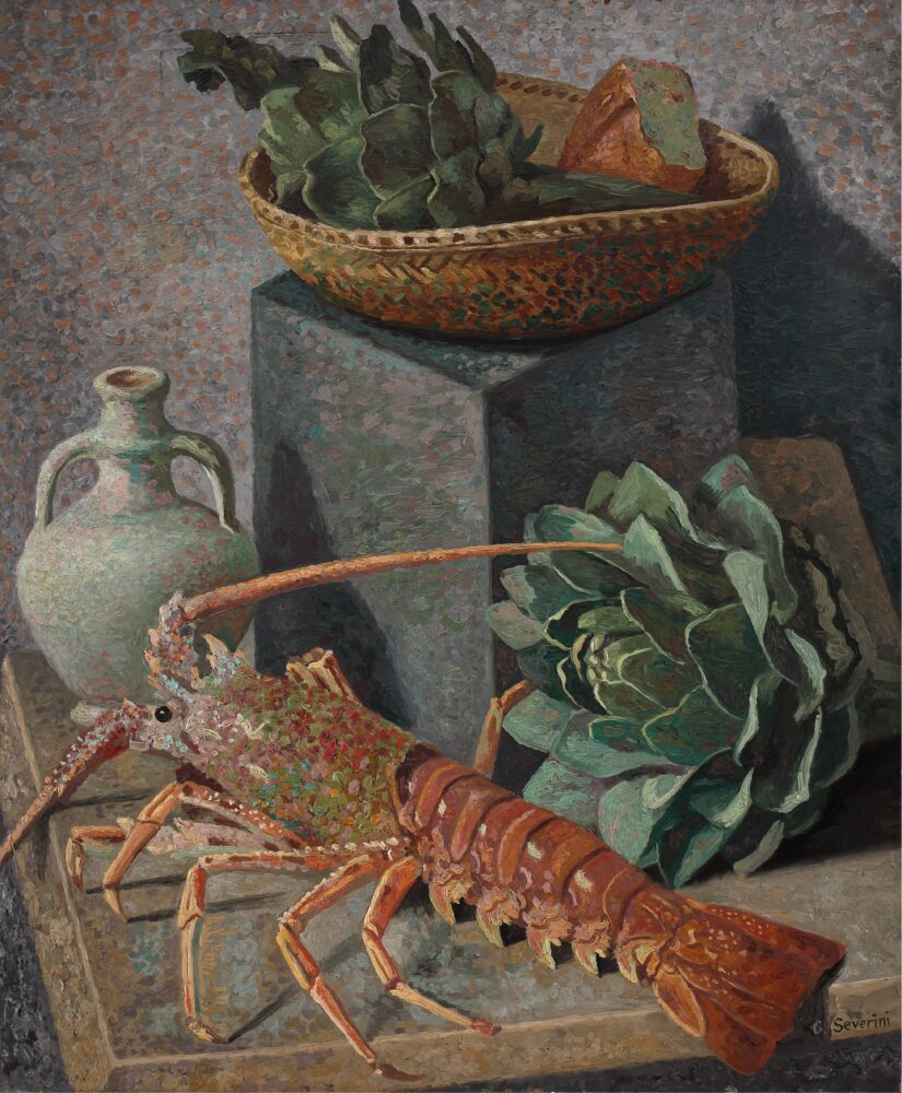 Severini, Natura morta con aragosta, 1932-33 ca., Olio su tela, cm. 61x50