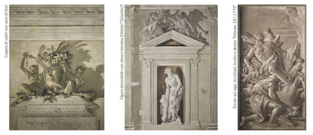 Tre dei sette affreschi di Tiepolo