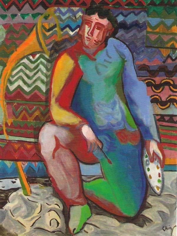 Sandro Chia “See Thru Trombone”, 2005 , olio su tela cm 162 x 130