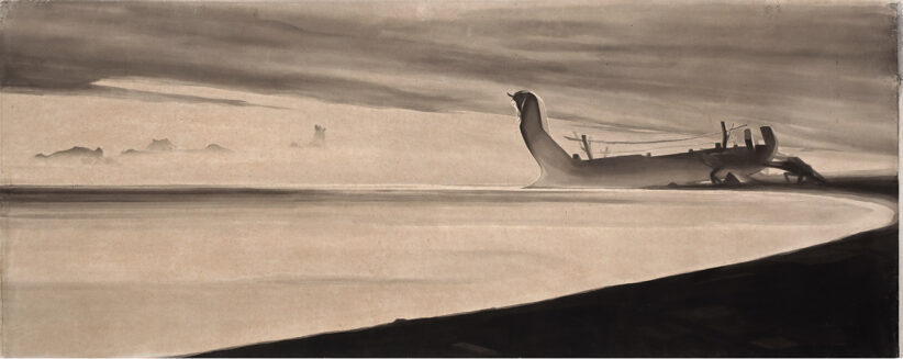 Allegoria del Circello 1: La nave salpa, 1921-1922. China acquerellata su carta
