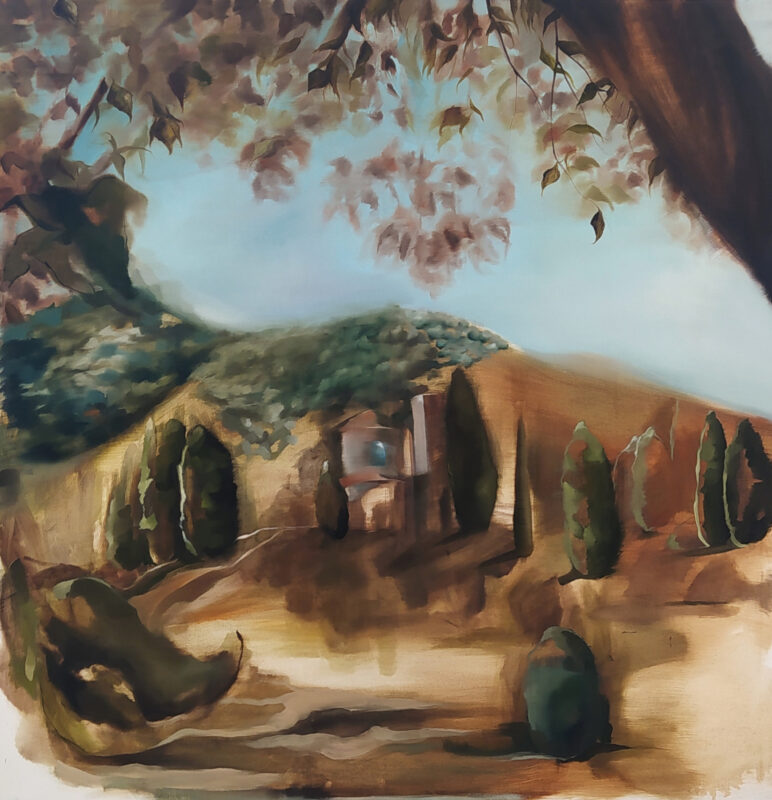 Marta Giacomin, Corinaldo, 2021, olio su tela, 150x150 cm