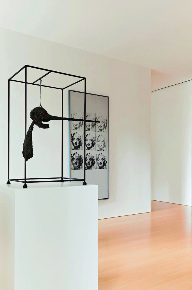 Giacometti (Le Nez) e Warhol (Nine Marilyns)