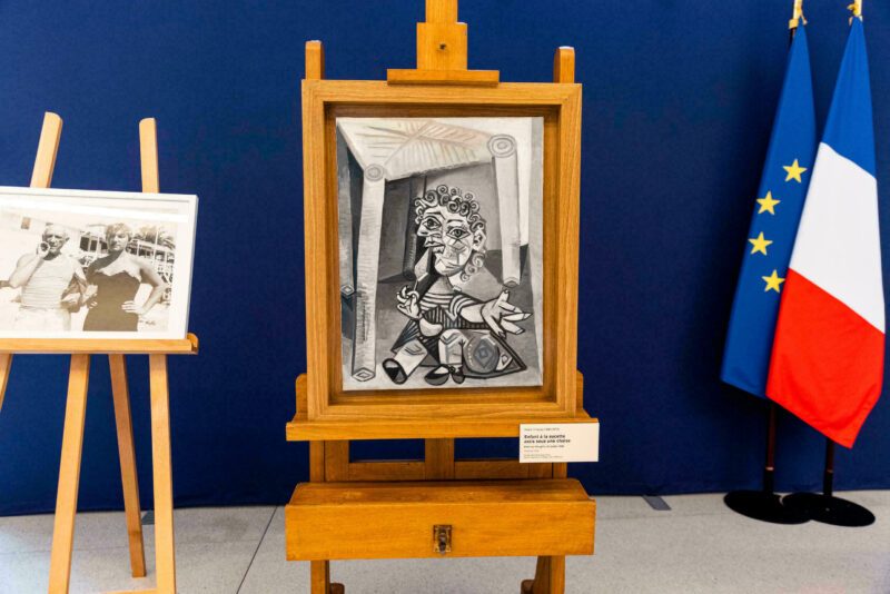 Pablo Picasso, The child with the lollipop sitting under a chair" POOL/AFP