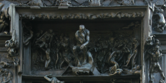 La porta dell'Inferno di Rodin (particolare)