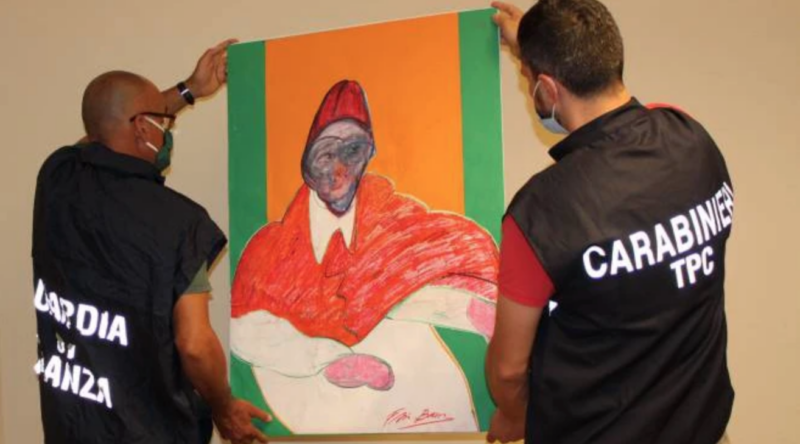 Uno dei quadri attribuiti a Bacon sequestrati a Bologna