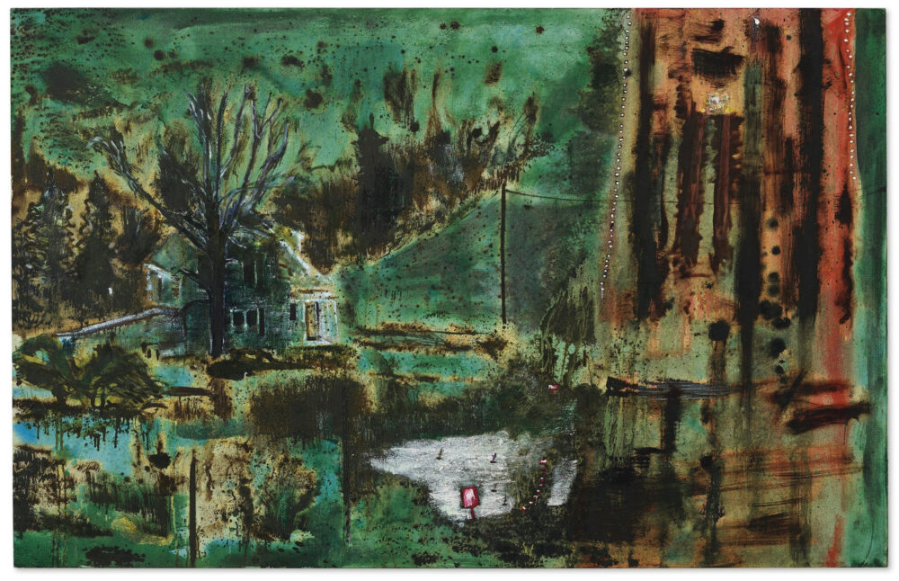Peter Doig, Hill Houses (Green Version) (1991, estimate: £3,500,000-4,500,000)