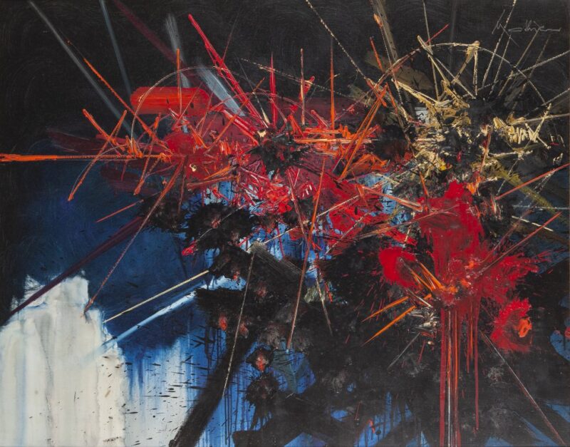 Lotto 225 GEORGES MATHIEU (1921-2012) Folie sans appui 1989 acrilico su tela cm 114... stima: 350000-500000 EUR