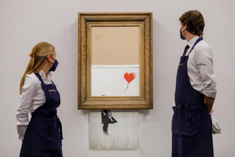 Banksy, Love is in the Bin, courtesy Sotheby's