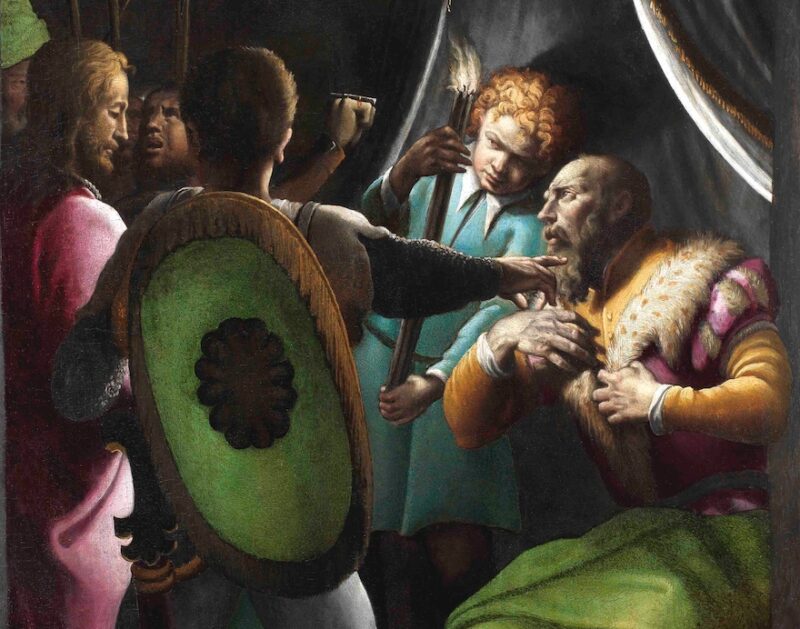 Cristo davanti a Caifa, dettaglio