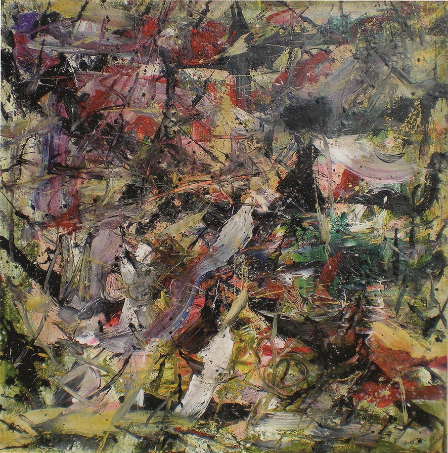 Emilio Vedova, senza titolo, 1961, pittura su tela riportata su tavola, 119x199cm