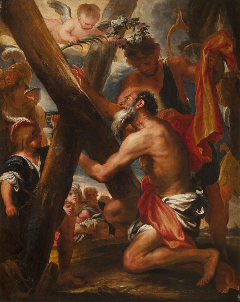 Lotto 136: Gregorio de Ferrari (Porto Maurizio 1647 - Genova 1726) Sant'Andrea con la croce del martirio Olio su tela, cm 131x104 Stima € 26.000 - 28.000